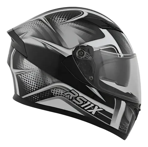 Casco Integral Moto Hawk Rs11x Doble Visor Rpm Gris Spike Brillante Xl