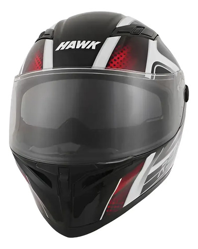 Casco Integral Moto Hawk Rs11x Doble Visor Rpm Rojo Spike Brillante L