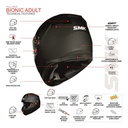Casco Moto Integral Smk Bionic Visor Simple Rpm Negro Solid Mate Xl