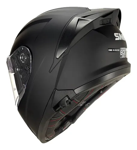 Casco Moto Integral Smk Typhoon Doble Visor Rpm Negro Classic Mate M