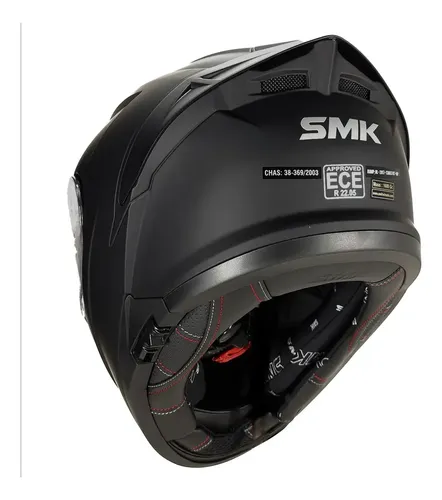 Casco Moto Integral Smk Typhoon Doble Visor Rpm Negro Classic Mate M