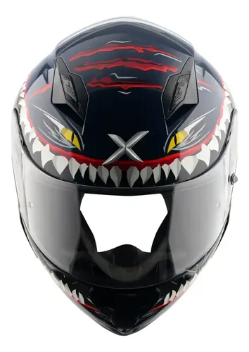Casco Moto Integral Axor Hunter Aleron Rpm Azul/blanco Shark Brillante Xl