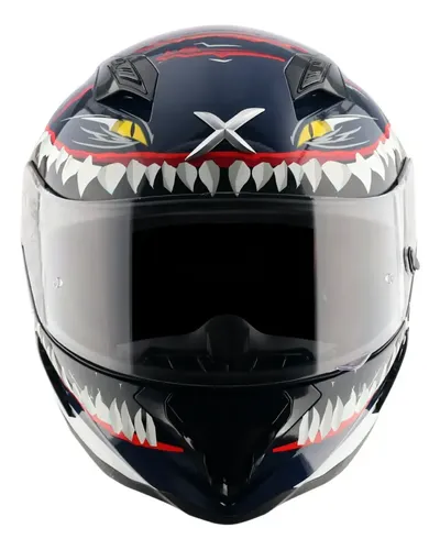 Casco Moto Integral Axor Hunter Aleron Rpm Azul/blanco Shark Brillante Xl