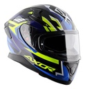 Casco Moto Integral Axor Apex Doble Visor Rpm Negro/azul Streak Brillante Xl