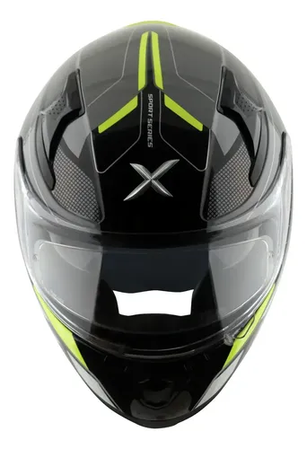 Casco Moto Integral Axor Apex Doble Visor Rpm Negro/amarillo Turbine Mate L