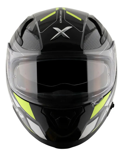 Casco Moto Integral Axor Apex Doble Visor Rpm Negro/amarillo Turbine Mate L
