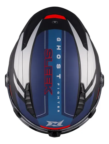 Casco Moto Rebatible Axxis Ghostfighter Doble Visor Rpm Azul/gris Sleek B7 Brillante Xl