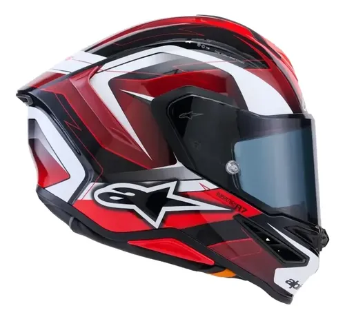 Casco Moto Integral S-r7 Alpinestars Rpm Negro/rojo/blanco Kinetis Brillante M
