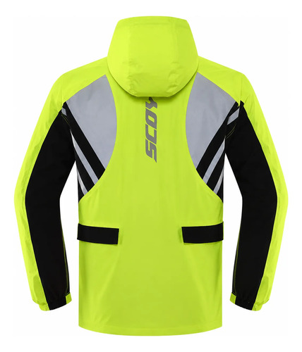 Traje De Lluvia Moto Scoyco Rc09 Reflectante Impermeable Rpm Negro/amarillo M