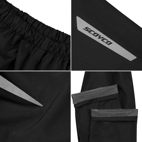 Traje De Lluvia Moto Scoyco Rc10 Reflectante Impermeable Rpm Negro M