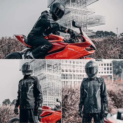Traje De Lluvia Moto Scoyco Rc10 Reflectante Impermeable Rpm Negro M