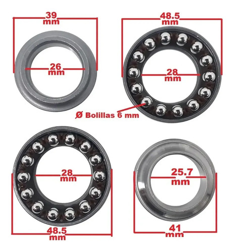 Juego Cubetas Dirección Honda Cg 150 Cb 190 Rpm