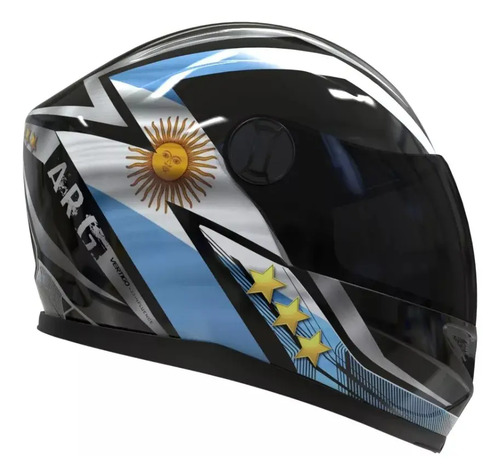 Casco Moto Integral Vertigo V32 Influence Argentina Rpm Negro Argentina Brillante M