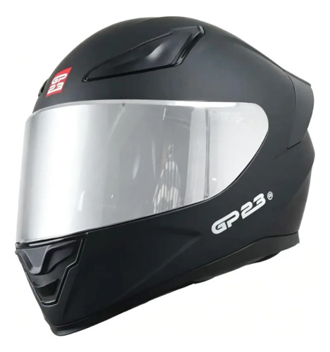 Casco Moto Integral Gp23 Raptor + Visor Transparente Rpm Negro Ws-609 Mate Xl