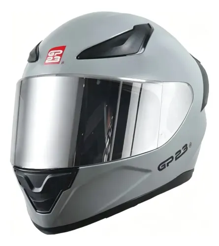 Casco Moto Integral Gp23 Raptor + Visor Transparente Rpm Gris Ws-609 Brillante L
