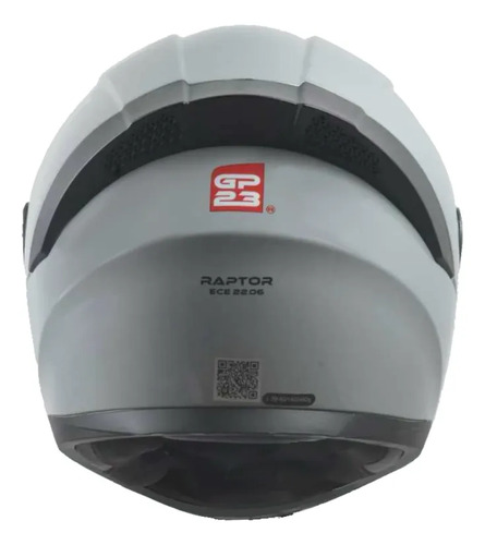 Casco Moto Integral Gp23 Raptor + Visor Transparente Rpm Gris Ws-609 Brillante L