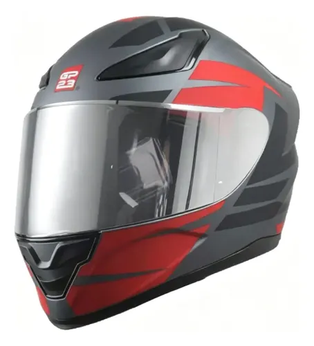 Casco Moto Integral Gp23 Raptor + Visor Transparente Rpm Rojo Ws-609 Mate S