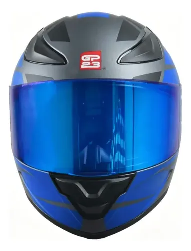 Casco Moto Integral Gp23 Raptor + Visor Transparente Rpm Azul Ws-609 Mate S