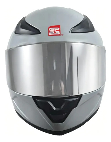Casco Moto Integral Gp23 Raptor + Visor Transparente Rpm Gris Ws-609 Brillante M