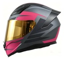 Casco Moto Integral Gp23 Raptor + Visor Transparente Rpm Rosa Ws-609 Mate S