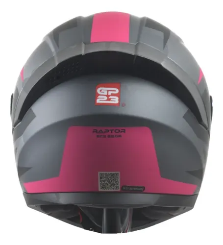 Casco Moto Integral Gp23 Raptor + Visor Transparente Rpm Rosa Ws-609 Mate S