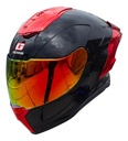 Casco Integral Gekko Spektor Doble Visor + Visor De Regalo Negro/rojo Gloss Red Brillante L