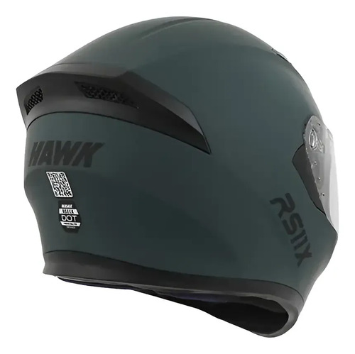 Casco Moto Integral Hawk Rs11x Doble Visor Rpm Verde Petroleo Solid Mate M