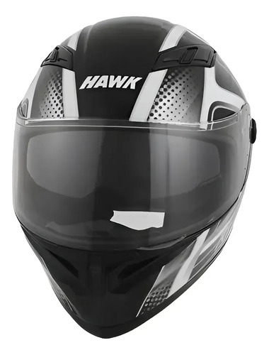 Casco Moto Integral Hawk Rs11x Doble Visor Rpm Gris Spike Brillante S