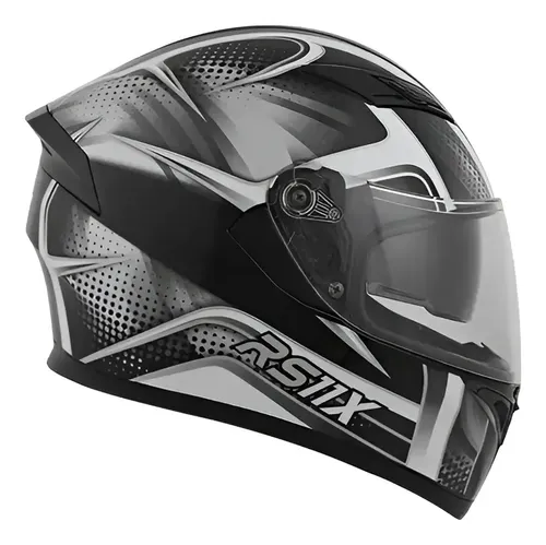Casco Moto Integral Hawk Rs11x Doble Visor Rpm Gris Spike Brillante S