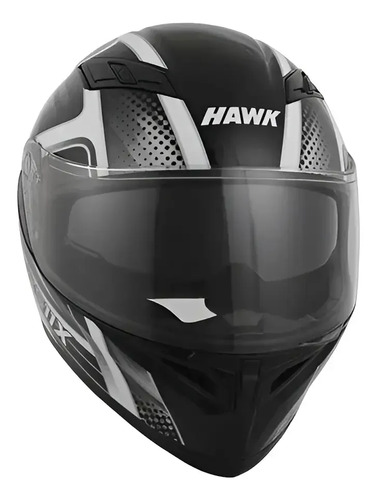 Casco Moto Integral Hawk Rs11x Doble Visor Rpm Gris Spike Brillante S