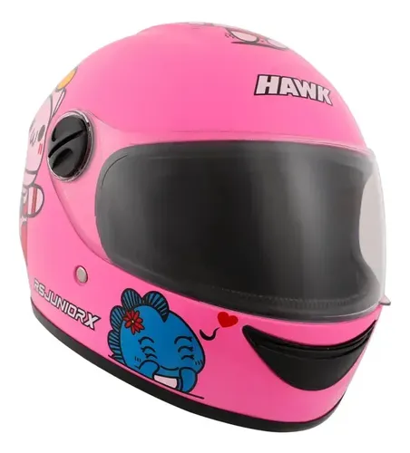 Casco Moto Integral Para Niños Hawk Rsjuniorx Rpm Rosa Winnie Hu Brillante L