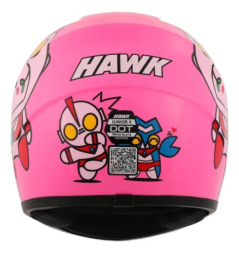 Casco Moto Integral Para Niños Hawk Rsjuniorx Rpm Rosa Winnie Hu Brillante L