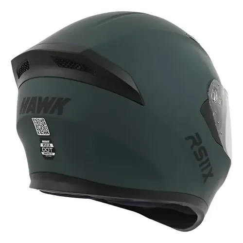 Casco Integral Moto Hawk Rs11x Doble Visor Rpm Verde Petroleo Solid Mate S