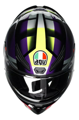 Casco Moto Integral Agv K1 S Alerón Integrado Rpm Negro/violeta/rosa Brillante Fastlap Brillante Xs
