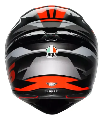 Casco Moto Integral Agv K1 S Alerón Integrado Rpm Negro/gris/rojo Brillante Fastlap Brillante M