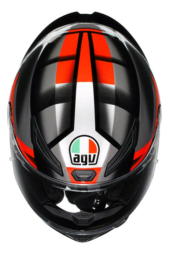 Casco Moto Integral Agv K1 S Alerón Integrado Rpm Negro/gris/rojo Brillante Fastlap Brillante L
