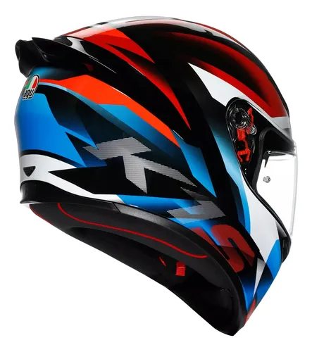 Casco Moto Integral Agv K1 S Alerón Integrado Rpm Negro/azul/rojo Brillante Fastlap Brillante M