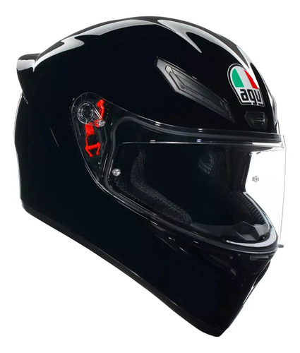 Casco Moto Integral Agv K1 S Alerón Integrado Rpm Negro Solid Brillante Xxl