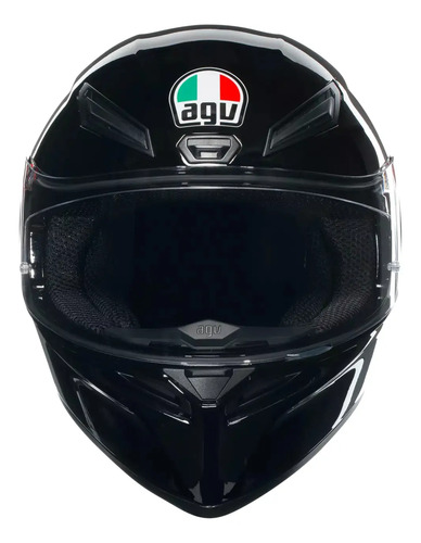 Casco Moto Integral Agv K1 S Alerón Integrado Rpm Negro Solid Brillante Xxl