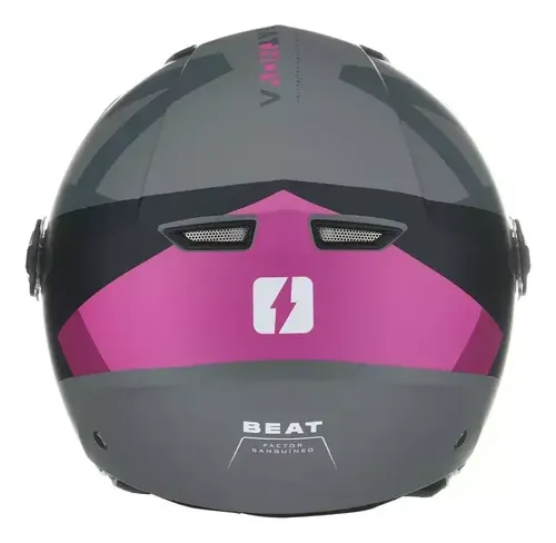 Casco Abierto Moto Mac Of721 Beat Rpm Gris/rosa Nova Mate S