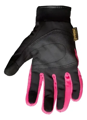 Guantes Moto Mujer Tactiles City Neoprene Con Proteccion Rpm Negro/rosa S