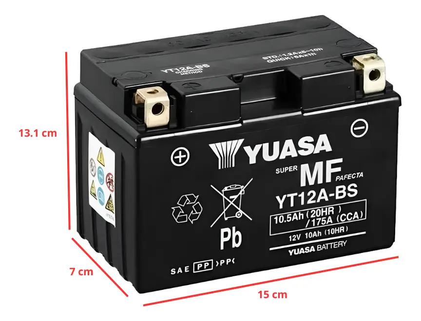 Batería Moto Yuasa Yt12b-bs Yt12b-4 Honda Yamaha Rpm