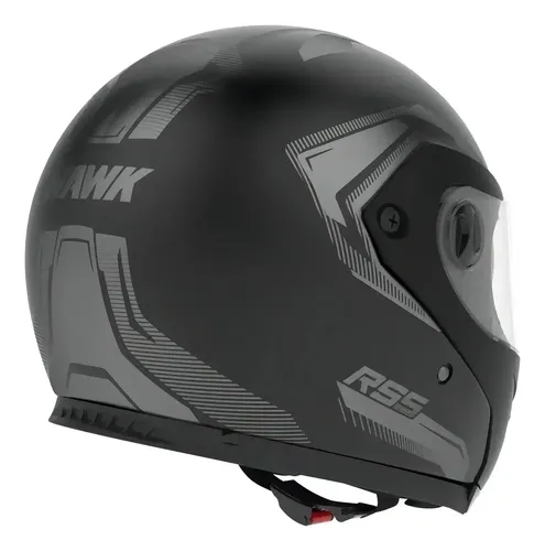 Casco Rebatible Hawk Rs5 Negro Mate Doble Visor