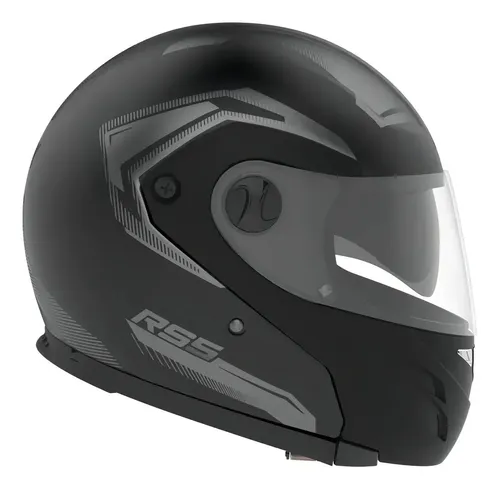 Casco Rebatible Hawk Rs5 Negro Mate Doble Visor