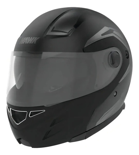 Casco Rebatible Hawk Rs5 Negro Mate Doble Visor
