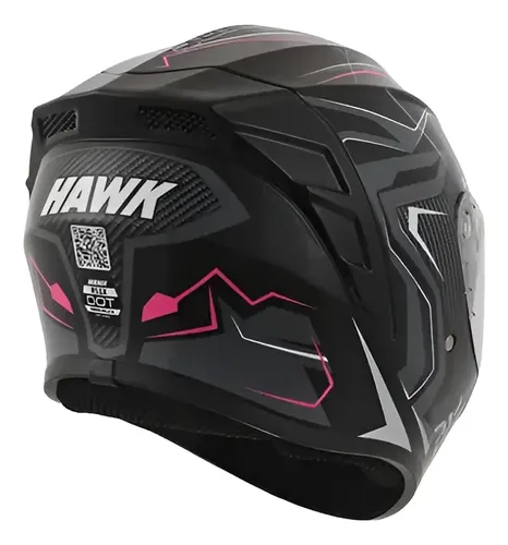 Casco Moto Integral Hawk Rs1x Rpm Magenta Thunder Brillante M
