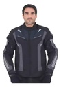 Campera Moto Warrior Waterproof Jacket 4t Fourstroke Rpm Negro Y Azul V2 Xxxxl
