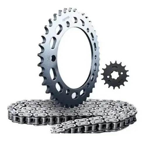 Transmision Piñon Y Corona Honda Nx 400 Falcon Cadena Riffel Gris