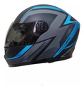 Casco Moto Vertigo V32 Influence Celeste Negro Mate Mujer Azul Negro Mate Xl