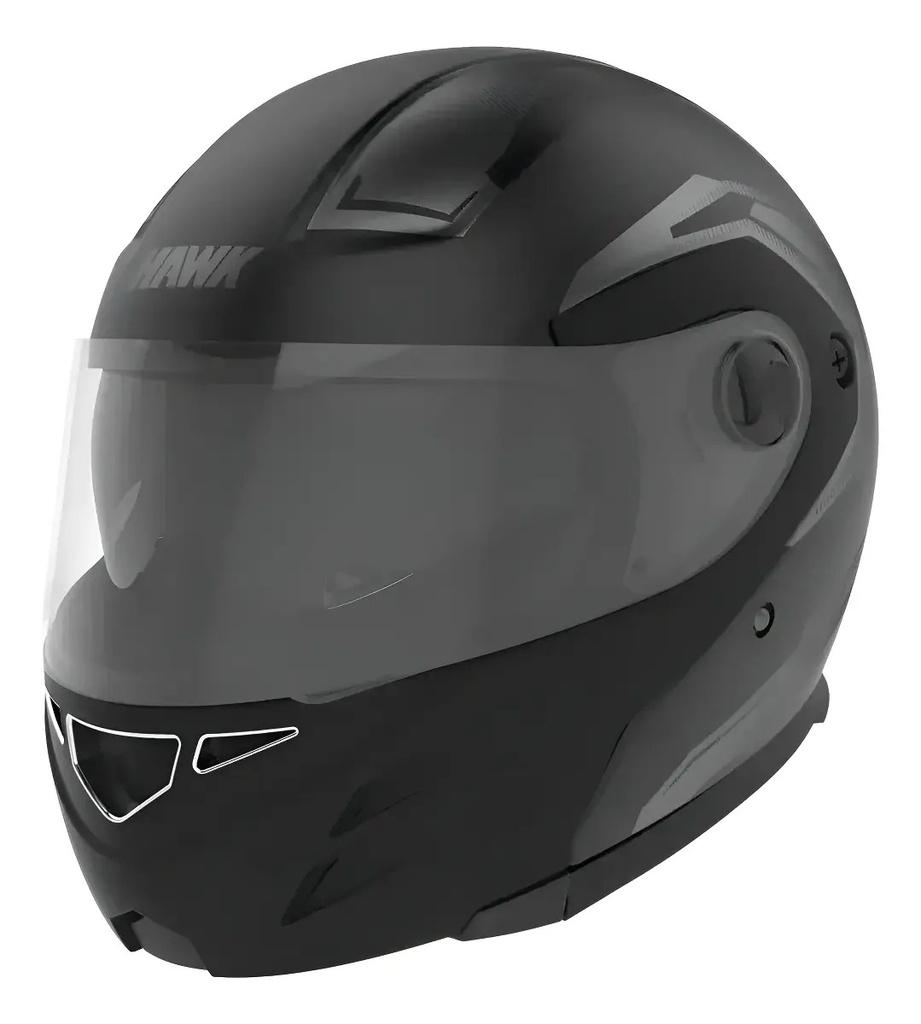 Casco Rebatible Hawk Rs5 Negro Mate Doble Visor